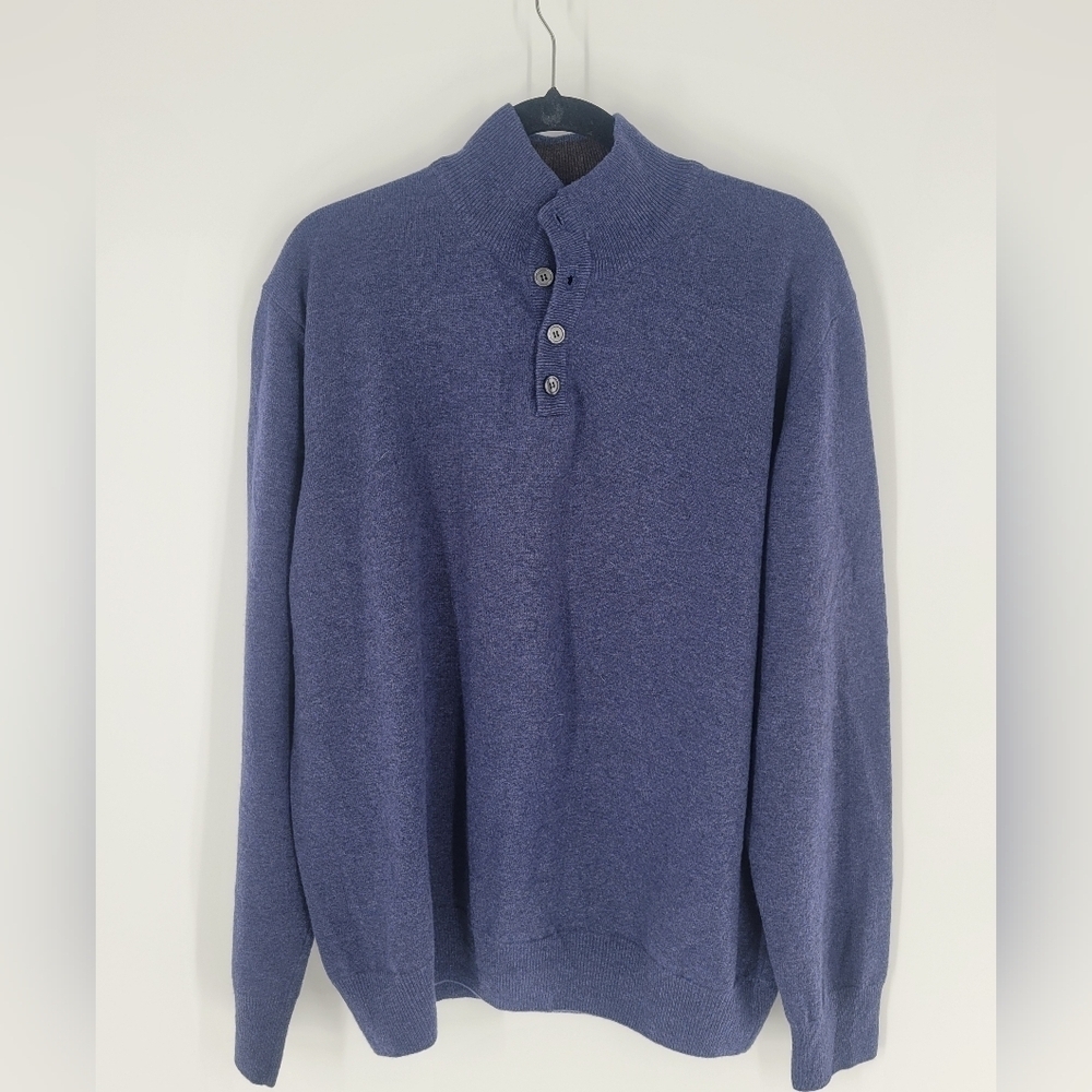 TOSCANO Merino Wool Mens Gray Pullover Sweater Size L